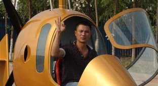 Конструктор-аматор из китайского села соорудил собственный вертолет (4 фото)