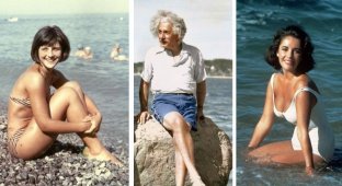 Знаменитости на пляже: вчера и сегодня (32 фото)