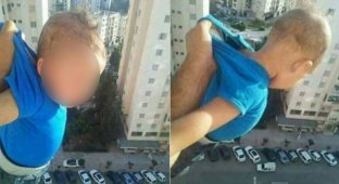 Алжирец получил два года тюрьмы за то, что вывесил сына из окна ради 1000 лайков (4 фото)