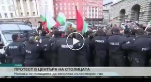 Во время протестов в Болгарии полицейские случайно обрызгали коллег слезоточивым газом