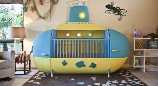 Креативный папа создал детскую кроватку в виде подводной лодки и она просто потрясающая (19 фото)