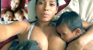 Видео, где мать кормит грудью сыновей-дошкольников, взорвало интернет! (9 фото)