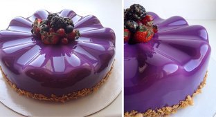 Необычные и невероятно красивые "зеркально-мраморные" тортики (15 фото)