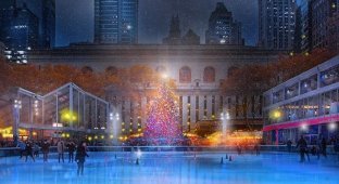 Рождество в Нью-Йорке: атмосферные фото праздничных улиц (7 фото)