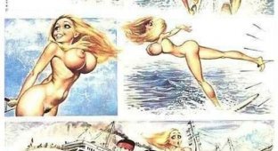 Смешные комиксы на тему "Приключения блондинки" (6 фото) (18+)