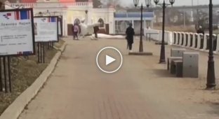 В Костроме вертолет взлетел с пешеходной дорожки на набережной