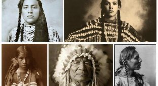 Интересные старинные фото - лица американских индейцев (21 фото)