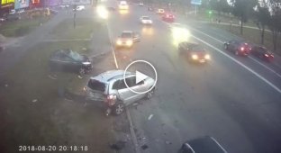 Авария с участием неадекватных мажоров в Киеве