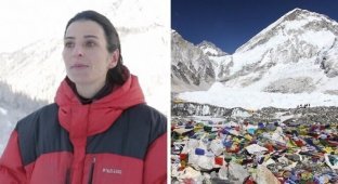 Француженка взялась за очистку Эвереста (19 фото + 1 видео)
