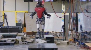 Человекоподобный робот ловко смог пройтись по выстроенному мостику (3 фото + 1 видео)