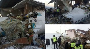 В Казахстане упал самолет с 95 пассажирами на борту (8 фото + 1 видео)