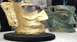 Китайские археологи нашли золотую маску (3 фото)
