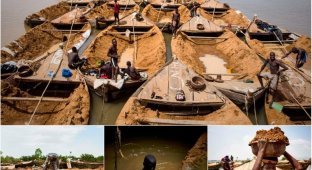 Добыча речного песка в Мали (11 фото)