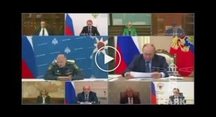 В Сети появилось видео тяжелых умственных потуг главы МЧС РФ во время совещания с руководством РФ