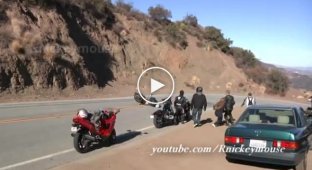 Подборка аварий мотоциклистов задом наперед