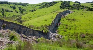 Землетрясение в Новой Зеландии раскололо остров Южный (6 фото)