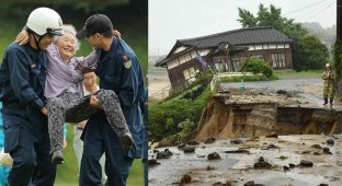 Страшное наводнение в Японии (15 фото + 1 видео)