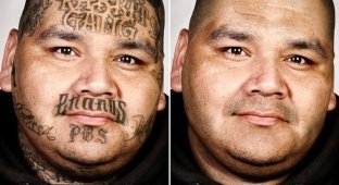 Ретушированые татуировки гангстеров: фото-проект Стива Бартона (12 фото)