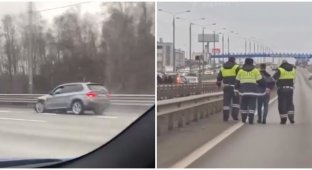 «Стрельба, массовая авария и пожар»: в Москве лихач на BMW устроил гонки с сотрудниками ДПС (1 фото + 4 видео)