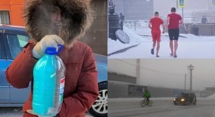 "Дубак-челлендж": как в Новосибирске встретили аномальные морозы (13 фото)