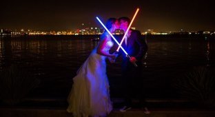Темная сторона осталась без приглашения: свадьба в стиле "Звездных войн" (35 фото)
