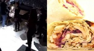 Вегетарианка устроила скандал в кафе "Мясо&Лаваш" из-за мяса в лаваше (5 фото + 1 видео)