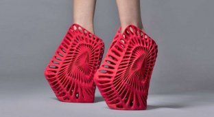 Женские туфли футуристического дизайна, напечатанные на 3D-принтере (18 фото)
