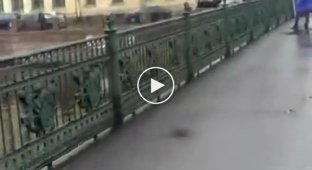 Парни выкинули в реку девушку, держащую в руках флаг Единой России