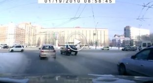Лобовая авария в Новосибирске