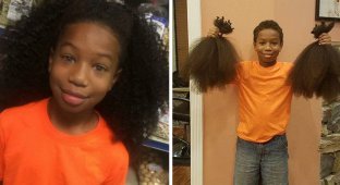8-летний мальчик два года растил волосы, чтобы сделать парики для онкобольных детишек (8 фото + 1 видео)