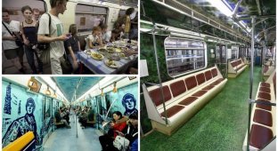 Самые необычные вагоны метро со всего мира (25 фото)