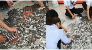 Китаянка расплатилась за автомобиль 13 тысячами монет, которые работники салона считали три дня (3 фото)
