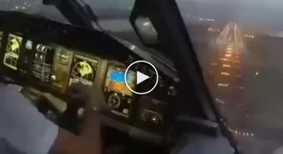 Как выглядит посадка самолёта из кабины пилота