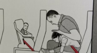 Лицо ребенка на инструкции по авиабезопасности насмешило интернет (9 фото)