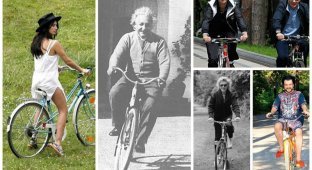 Исторические и "звездные" личности на велосипеде (32 фото)