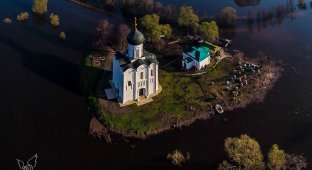 Церковь Покрова на Нерли: Аэрофотосъемка (6 фото)