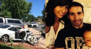 Отец намеренно разбился на автомобиле в попытке убить своего маленького сына (4 фото)