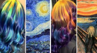 Парикмахер превращает волосы своих клиентов в известные произведения искусства (10 фото)