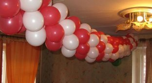 Как сделать гирлянду из воздушных шаров (9 фотографий)