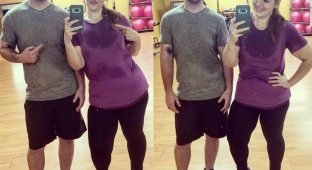Муж с женой ходили 2 года в спортзал, чтобы сбросить вес и сделать фото, которое раньше не получалось (17 фото)
