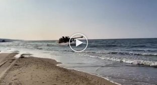 Польские крабы катаются по пляжу