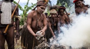 Племена папуасов - фоторепортаж из долины Балием (17 фото)
