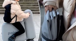Японцы создали надувной электровелосипед, который помещается в рюкзаке (5 фото + 1 видео)