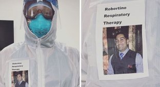 Врачи прикрепляют улыбающиеся фотографии на свои защитные костюмы, чтобы успокоить пациентов (6 фото)