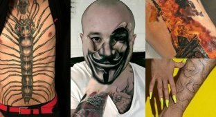 20 необычных, пугающих и даже омерзительных тату, поразивших пользователей соцсетей (22 фото)