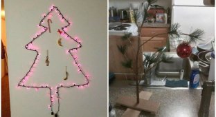 Когда лень украшать дом: 15 забавных декораций на Рождество от заядлых лентяев (16 фото)