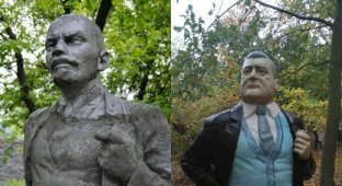 Памятник Ленину в Запорожье переделали в скульптуру Порошенко (5 фото)