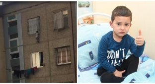 Жители Ташкента спасли выпавшего из окна пятого этажа ребенка (2 фото + 1 видео)