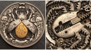 Русский мастер гравировки создал уникальную монету Золотой жук (8 фото)