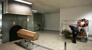 При попытке кремировать мужчину c ожирением сожгли крематорий (1 фото)